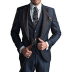 Men 3 piece suit set blazer waistcoat trousers tailored modern fit