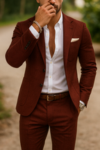 Men's linen suit slim fit, breathable casual and formal summer suit