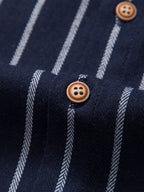 Men's linen shirt and pants set, breathable summer two-piece outfit in navy, white and black