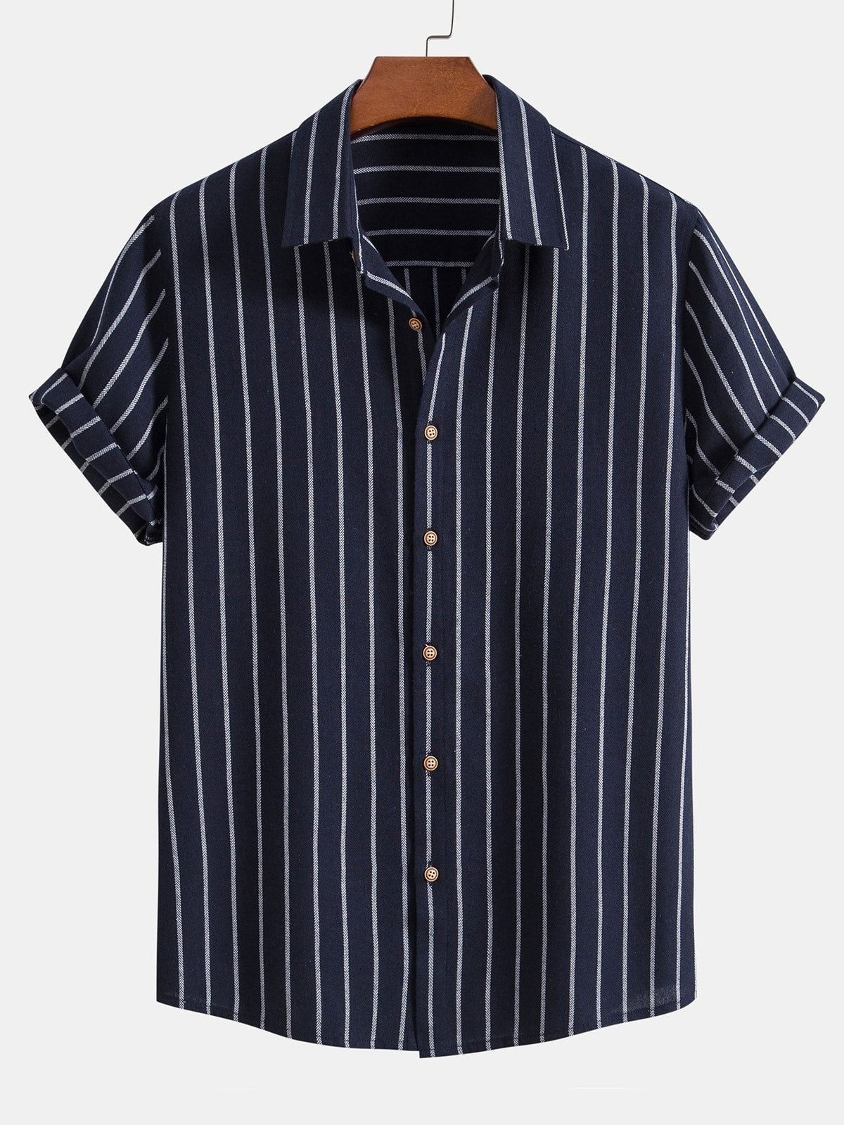 Men's linen shirt and pants set, breathable summer two-piece outfit in navy, white and black