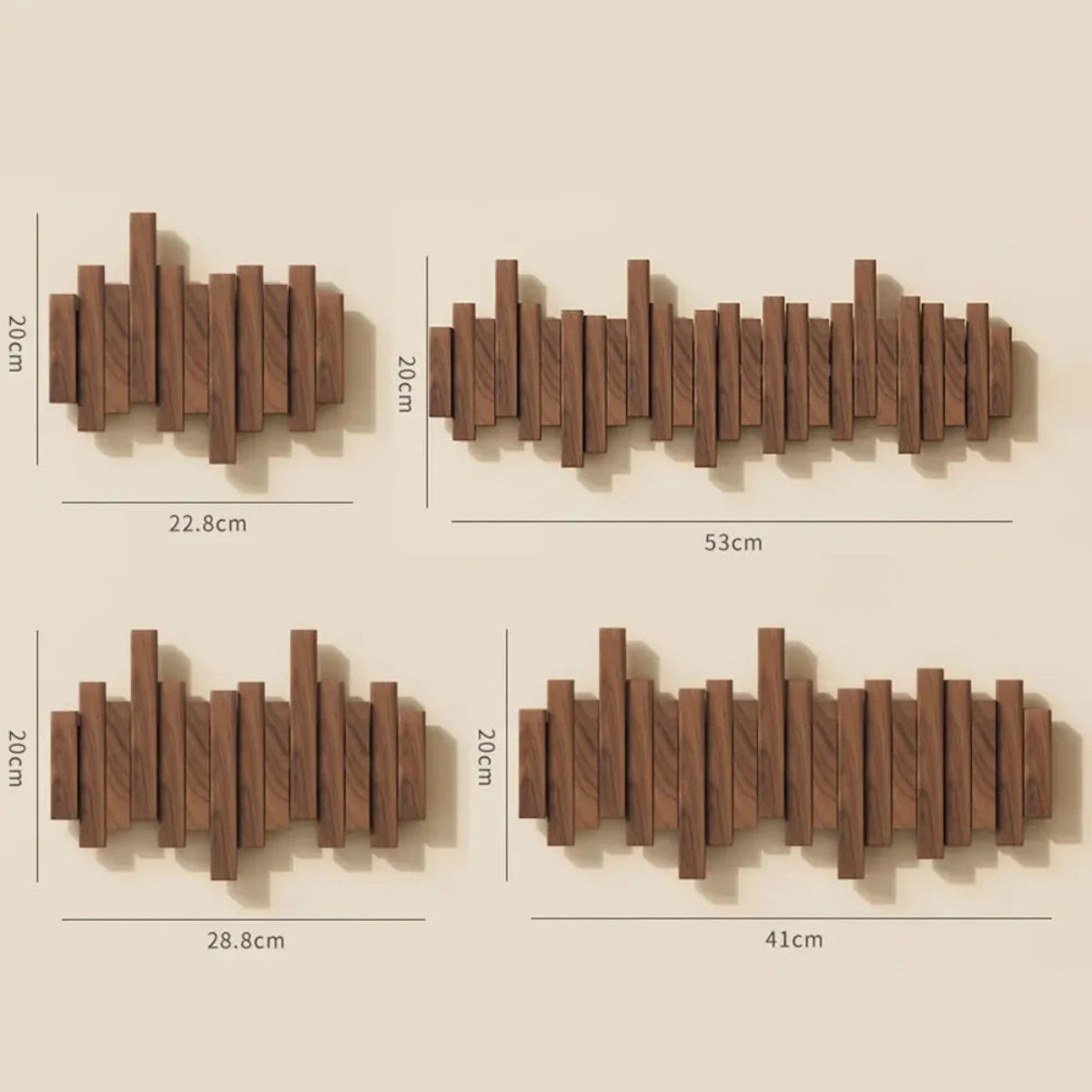 Walnut beech wood piano key wall coat rack with foldable hooks