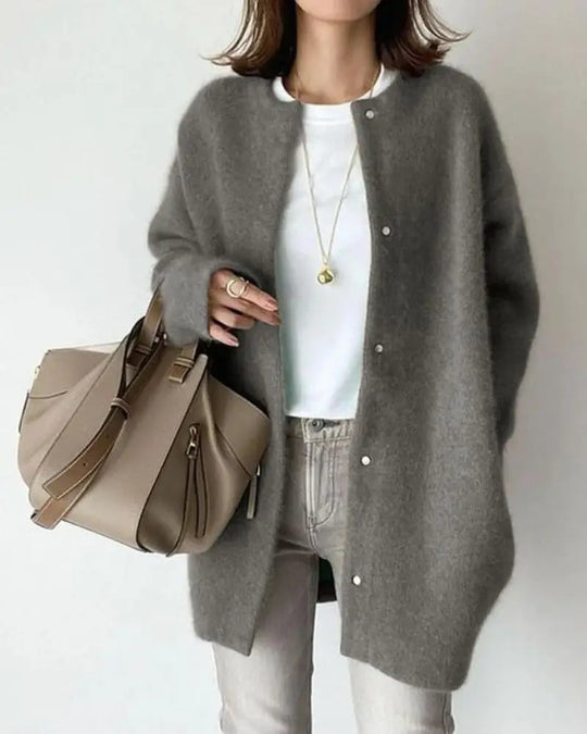 Cardigan | Women's Mohair Wool, Lightweight Knit | Pockets, Relaxed Fit