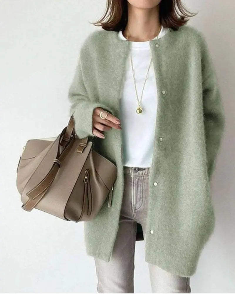 Cardigan | Women's Mohair Wool, Lightweight Knit | Pockets, Relaxed Fit