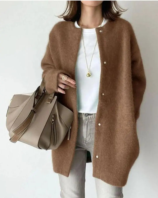 Cardigan | Women's Mohair Wool, Lightweight Knit | Pockets, Relaxed Fit
