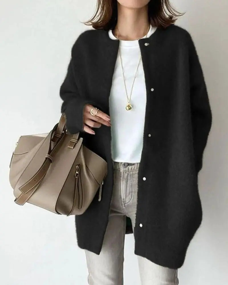 Cardigan | Women's Mohair Wool, Lightweight Knit | Pockets, Relaxed Fit
