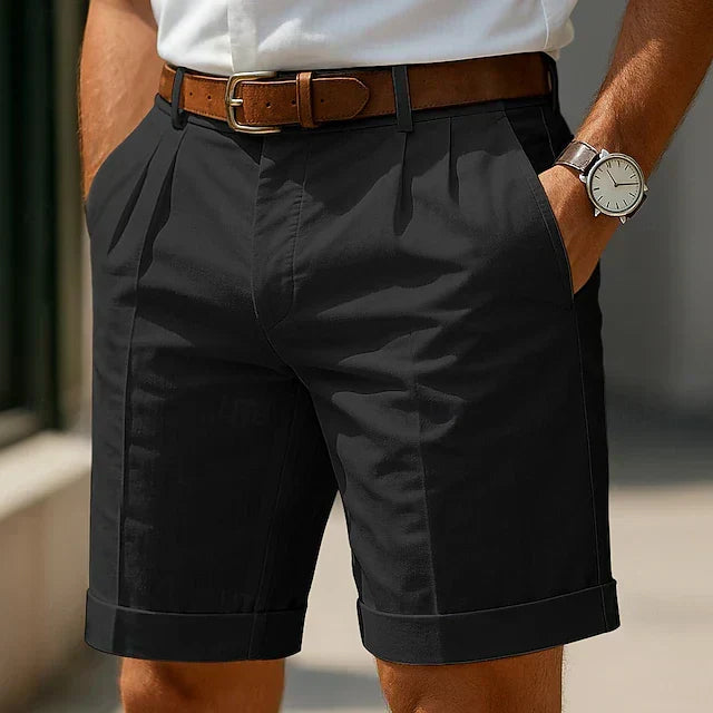 Men's tailored shorts breathable structured fit for summer, smart casual