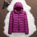 Women waterproof lightweight jacket with removable adjustable hood