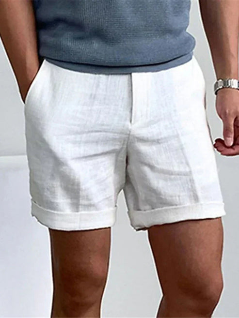 Men's casual summer shorts with side pockets, relaxed fit, solid colour