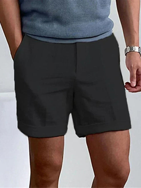 Men's casual summer shorts with side pockets, relaxed fit, solid colour