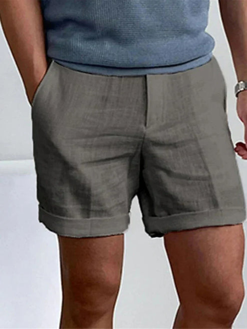 Men's casual summer shorts with side pockets, relaxed fit, solid colour
