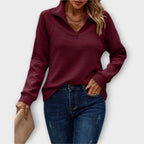 Women V-Neck Zip Jumper in multiple colours sizes S to 2XL