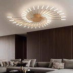 LED fireworks ceiling chandelier modern metal design in black and gold