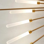LED fireworks ceiling chandelier modern metal design in black and gold