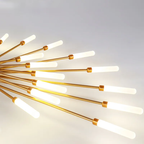 LED fireworks ceiling chandelier modern metal design in black and gold