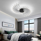 LED fireworks ceiling chandelier modern metal design in black and gold