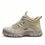 Safety shoes steel toe anti-puncture khaki lightweight work footwear