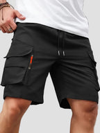 Men cargo shorts relaxed fit with zip pockets lightweight