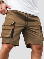 Men cargo shorts relaxed fit with zip pockets lightweight