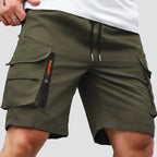 Men cargo shorts relaxed fit with zip pockets lightweight