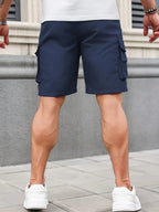 Men cargo shorts relaxed fit with zip pockets lightweight