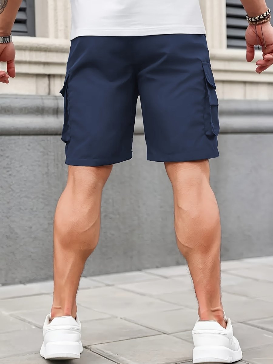 Men cargo shorts relaxed fit with zip pockets lightweight