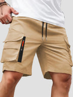 Men cargo shorts relaxed fit with zip pockets lightweight