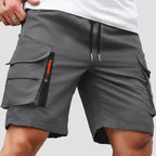 Men cargo shorts relaxed fit with zip pockets lightweight