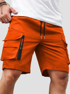 Men cargo shorts relaxed fit with zip pockets lightweight