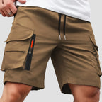 Men cargo shorts relaxed fit with zip pockets lightweight