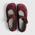 Women leather Mary Jane orthopedic shoes wide fit with ankle strap and cushioned insole