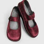Women leather Mary Jane orthopedic shoes wide fit with ankle strap and cushioned insole