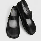 Women leather Mary Jane orthopedic shoes wide fit with ankle strap and cushioned insole