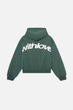 Women's hoodie relaxed fit soft cotton blend in pink, green and black