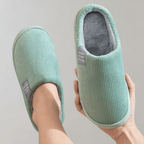 Women's warm slip-on slippers, soft and comfortable, available in multiple colors