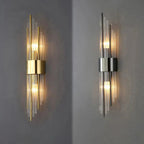 Crystal LED wall light in gold and black finish, indoor wall lamp with G9/E14 bulb