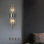 Crystal LED wall light in gold and black finish, indoor wall lamp with G9/E14 bulb