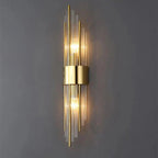 Crystal LED wall light in gold and black finish, indoor wall lamp with G9/E14 bulb