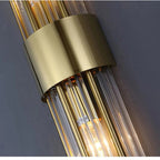 Crystal LED wall light in gold and black finish, indoor wall lamp with G9/E14 bulb