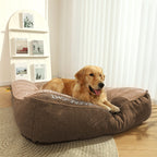 Orthopaedic dog bed large with memory foam, raised headrest and washable velvet cover