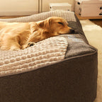Orthopaedic dog bed large with memory foam, raised headrest and washable velvet cover