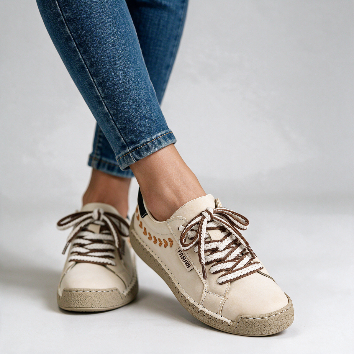 Orthopedic Shoes Women Suede Sneakers Cushioned Insole Fall Round Toe