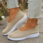 Women slip on walking shoes wide fit with cushioned removable footbed