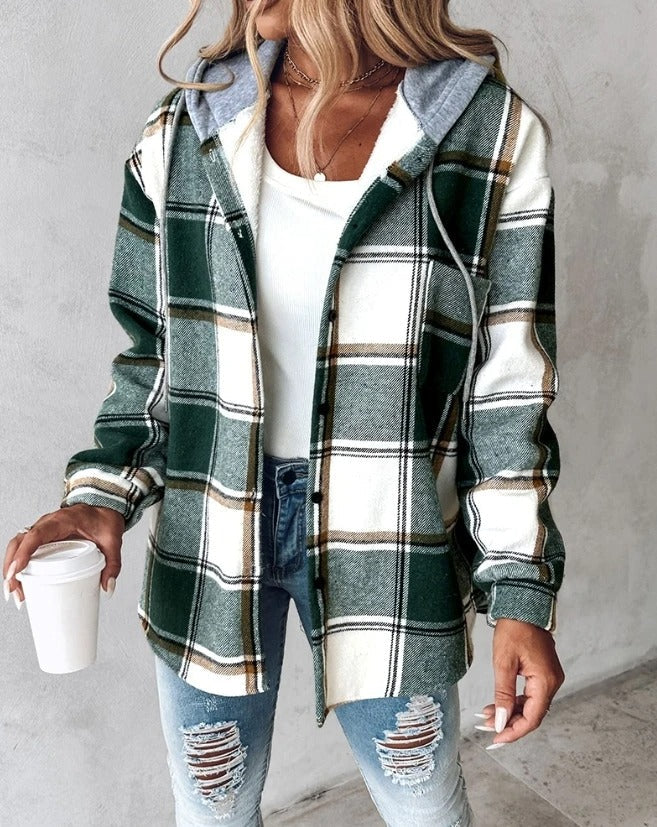 Women print hoodie relaxed fit with kangaroo pocket and drawstring hood