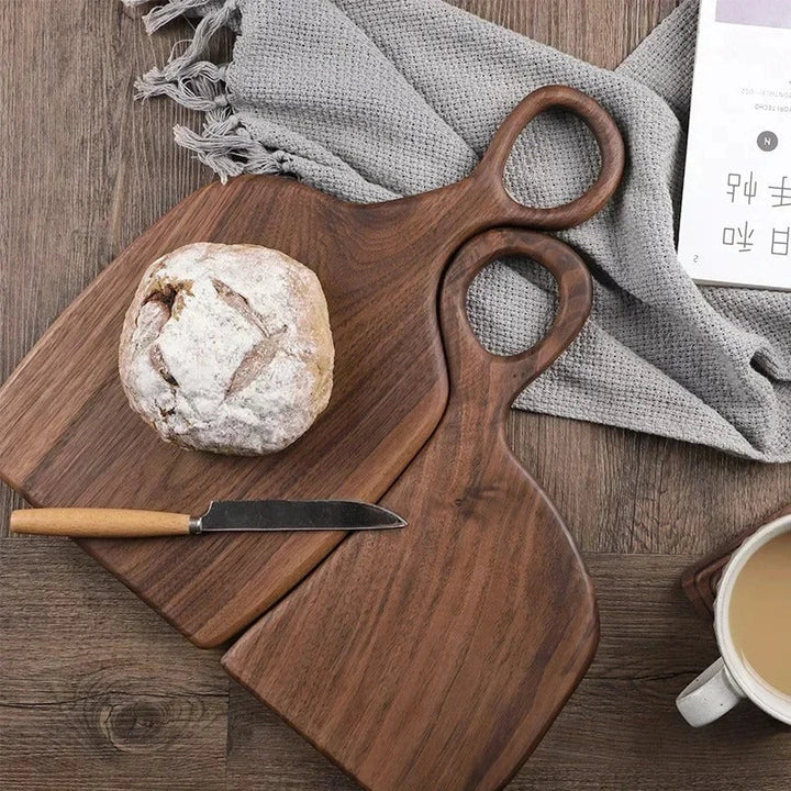 Walnut wood cutting boards 2-pack set, dual-sided for chopping and serving