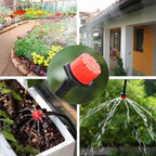 Automatic drip irrigation system with adjustable sprinklers and optional timer