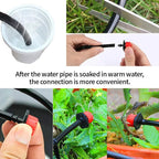 Automatic drip irrigation system with adjustable sprinklers and optional timer