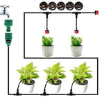 Automatic drip irrigation system with adjustable sprinklers and optional timer