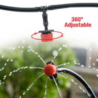 Automatic drip irrigation system with adjustable sprinklers and optional timer