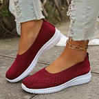 Women slip on walking shoes wide fit with cushioned removable footbed
