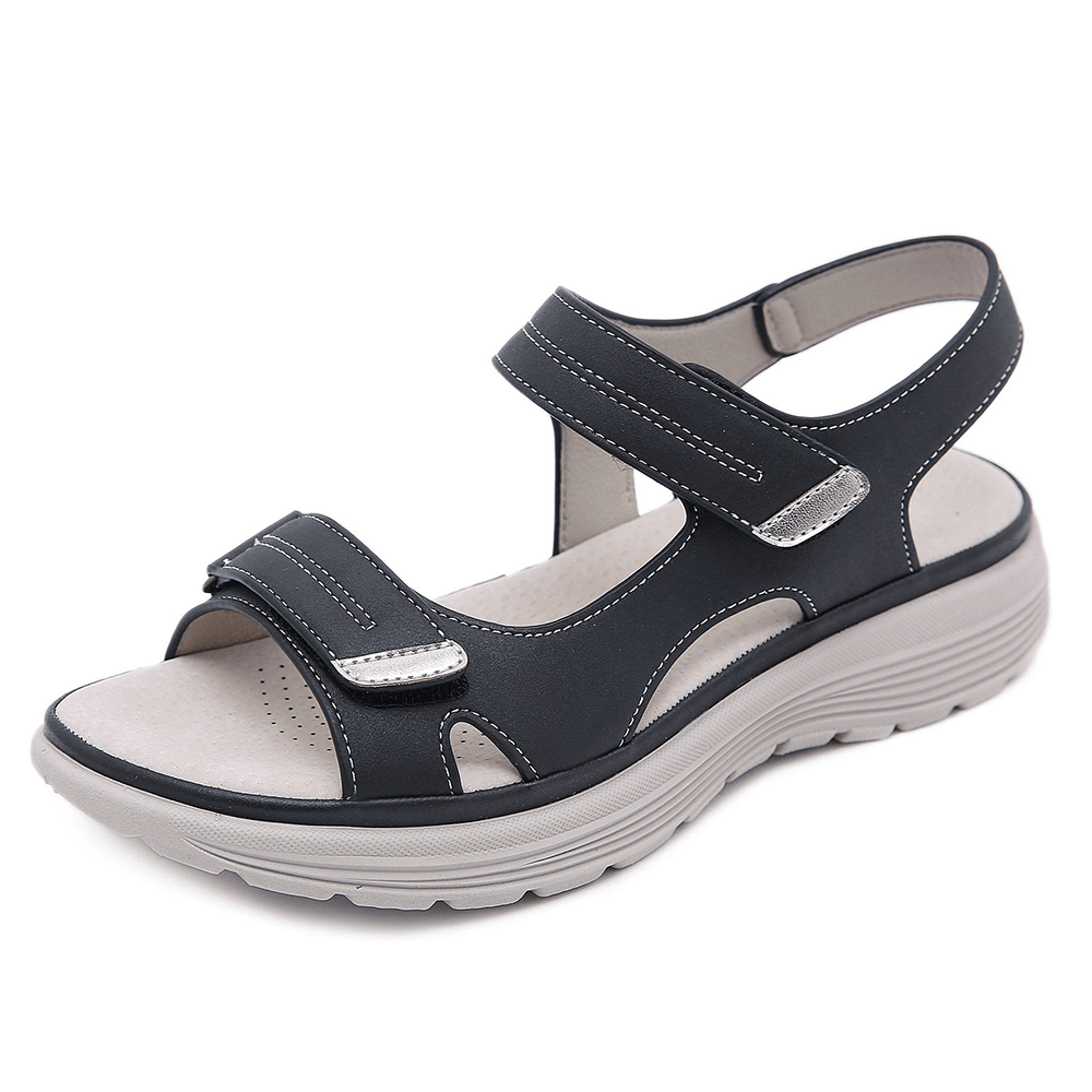 Women's orthopedic sandals open-toe with arch support, comfort fit in black, gray and blue